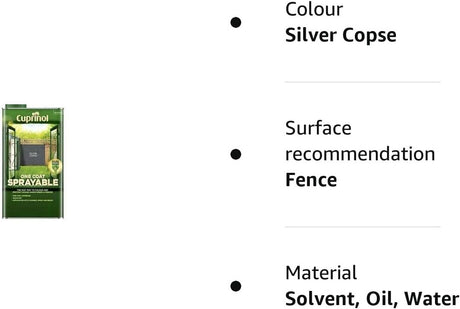 Cuprinol One Coat Sprayable Fence Treatment Silver Copse 5L