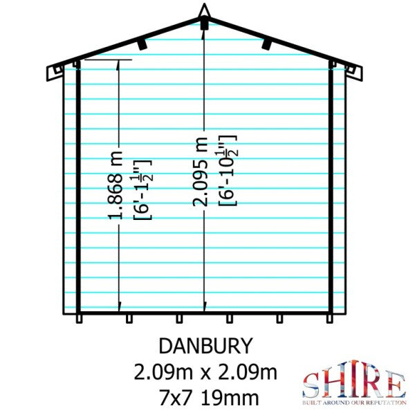 Shire Danbury 7x7 19mm Log Cabin