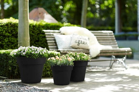 Elho Flower Pot Basics top Planter in Living Black - 40cm