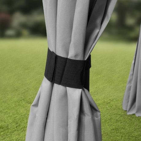 3m x 3m Tandil Gazebo Marquee with Full Side Curtains - Grey