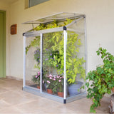 4' x 2' Lean-To Greenhouse - Silver Frame & Clear Polycarbonate Panels