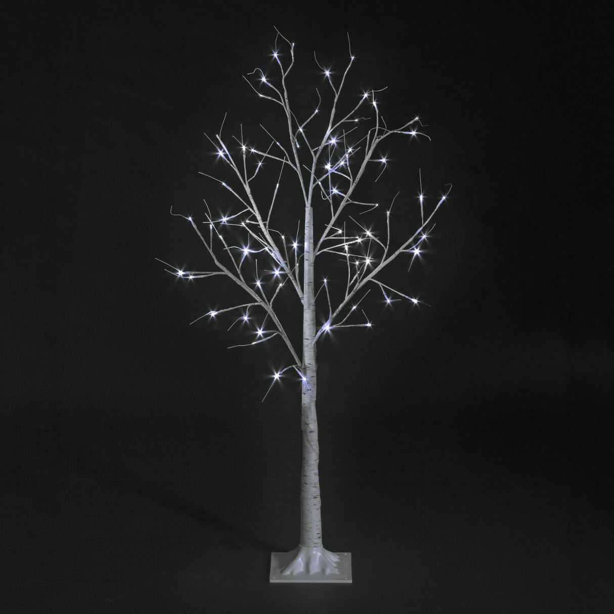 1.2m Birch Tree with 48 Ice White LEDs - Twinkling