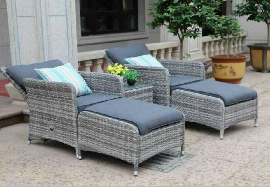 Sarasota 5 Piece Reclining Set - Grey